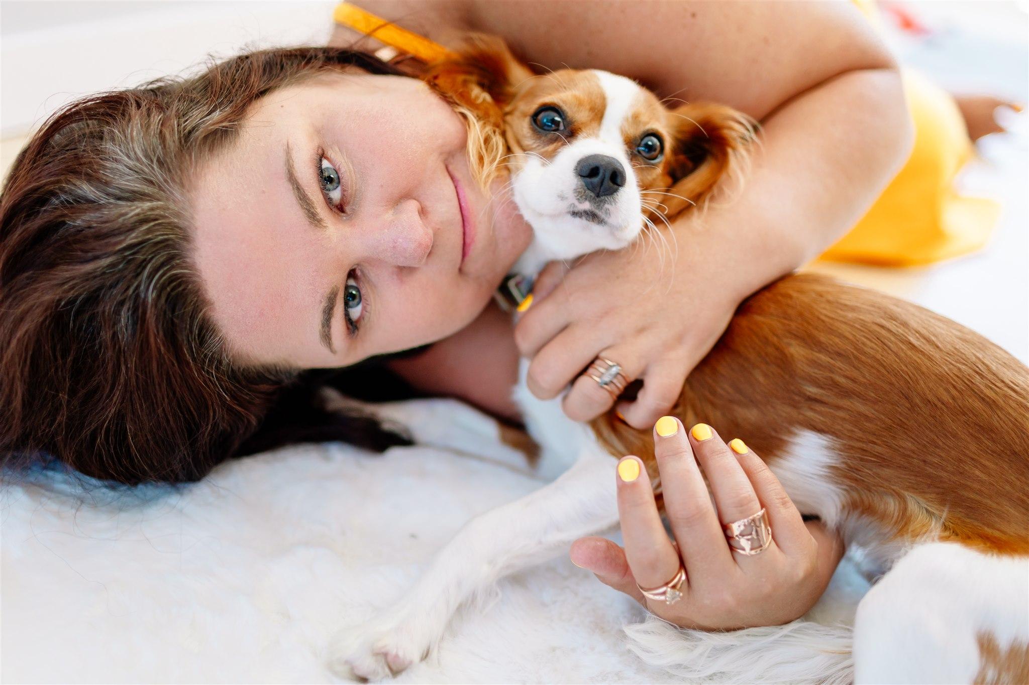 Crystal Adair-Benning with her dog Fern