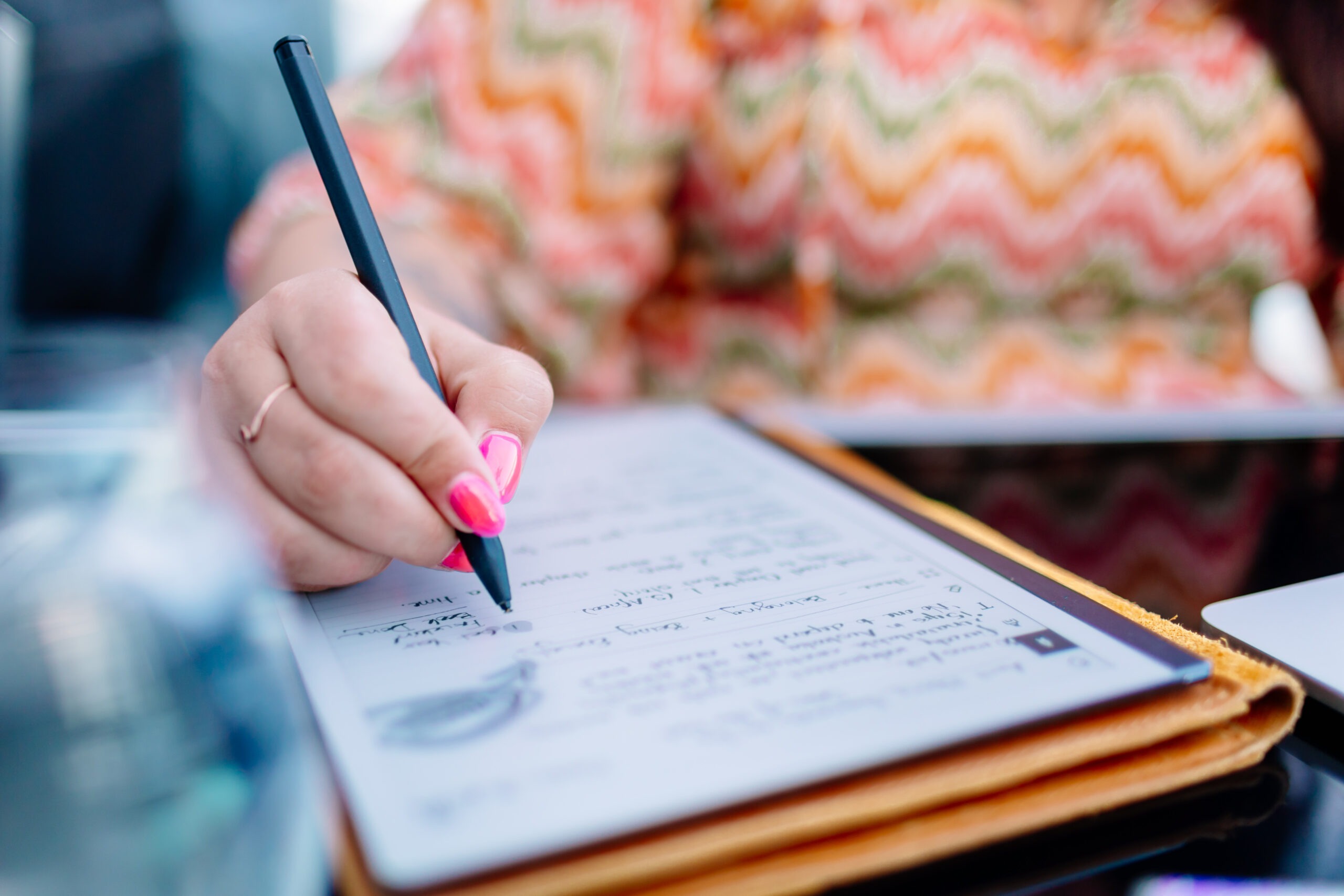 Handwriting in a notebook