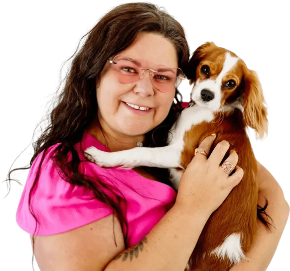 Crystal Adair-Benning with her dog Fern