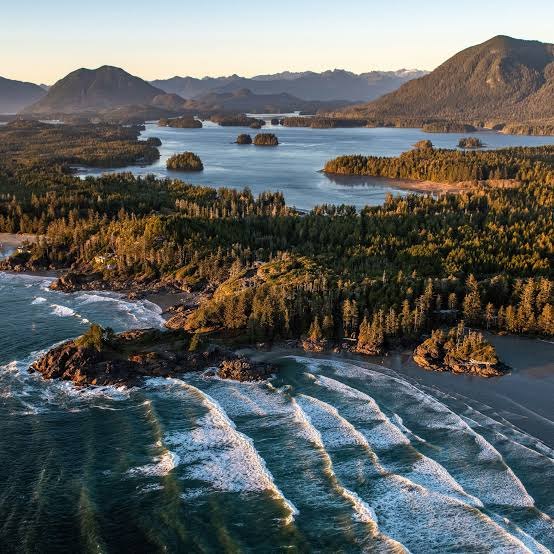 Aerial view of the Vancouver Island coastline