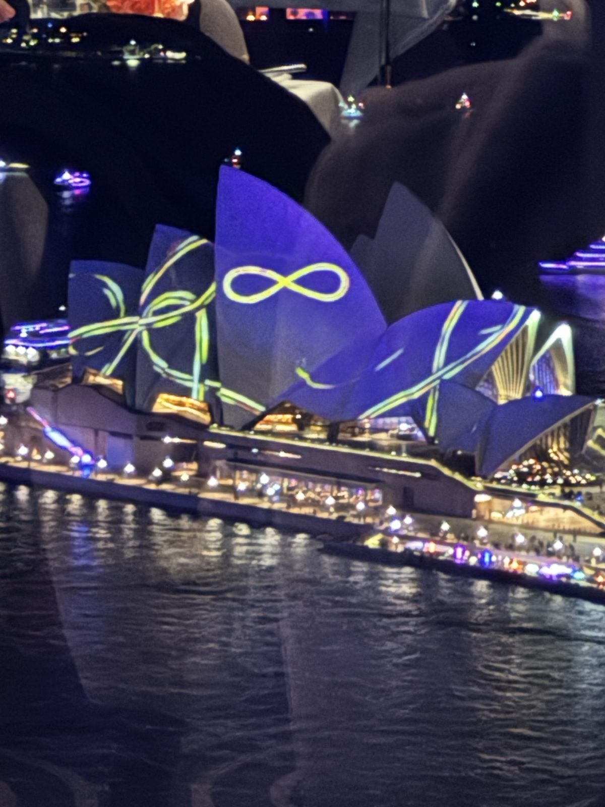 Sydney Opera House sails lit up during Vivid Sydney